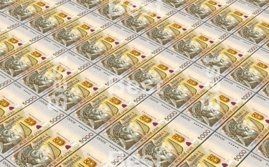Albanian lek bills stacked background