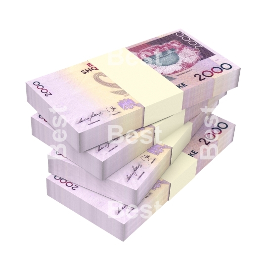 Albanian money isolated on white background
