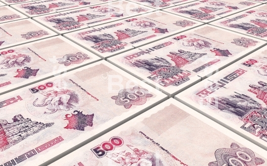 Algerian dinar bills stacks background