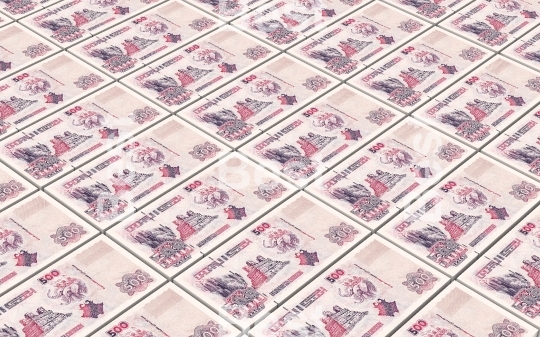 Algerian dinar bills stacks background