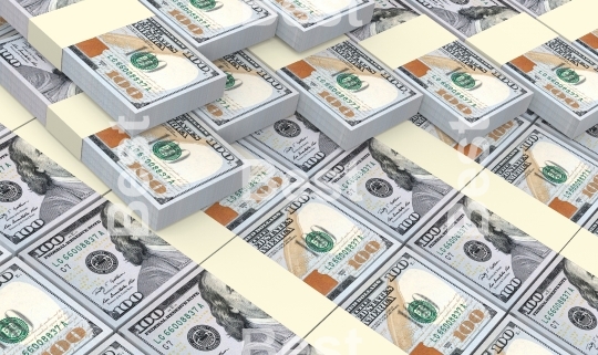 American dollar bills stacks background
