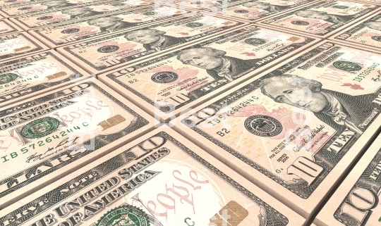 American dollar bills stacks background