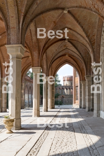 Arch way in ancient palace. 