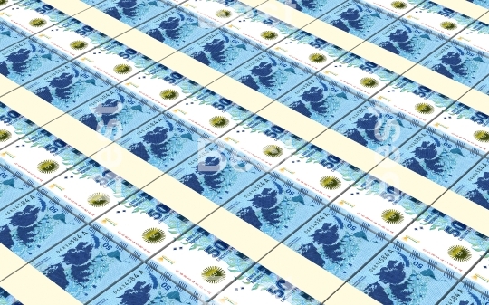 Argentina pesos bills stacks background