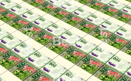 Argentina pesos bills stacks background