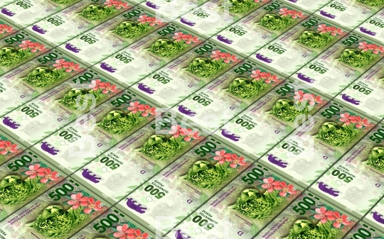 Argentina pesos bills stacks background