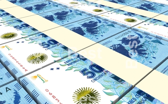 Argentina pesos bills stacks background