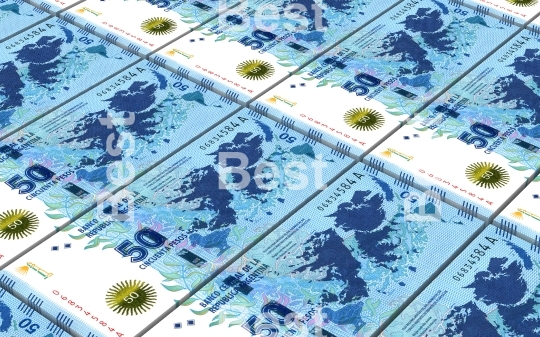 Argentina pesos bills stacks background