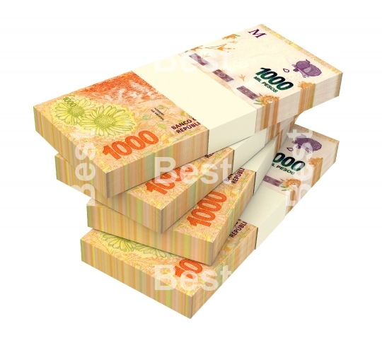 Argentina pesos isolated on white with clipping path