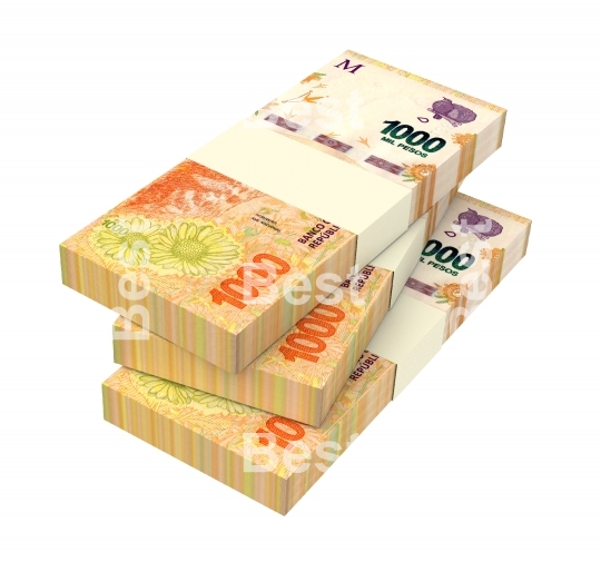 Argentina pesos isolated on white with clipping path