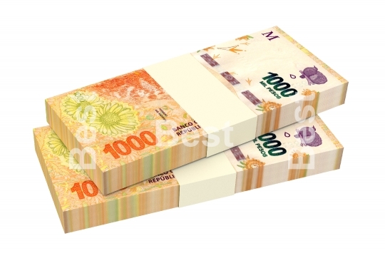 Argentina pesos isolated on white with clipping path