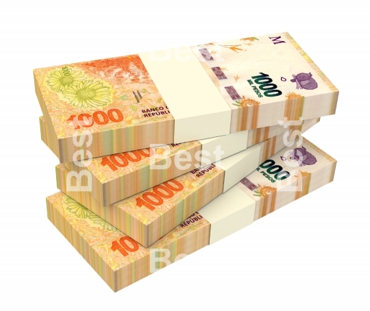 Argentina pesos isolated on white with clipping path