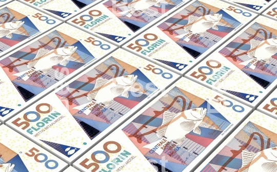 Aruban florin bills stacks background