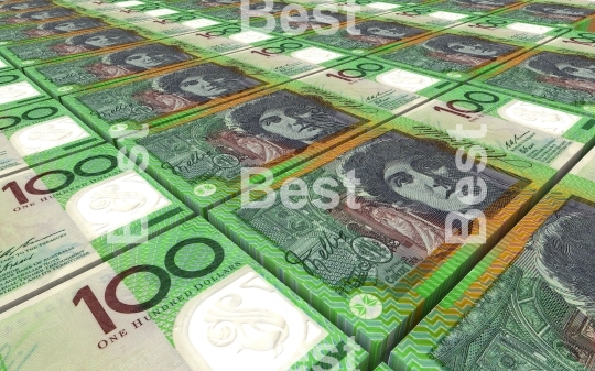 Australian dollar bills stacks background