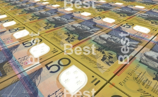 Australian dollar bills stacks background