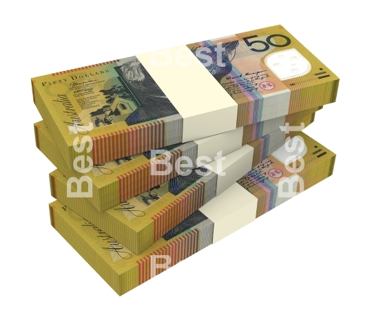 Australian dollar isolated on white background
