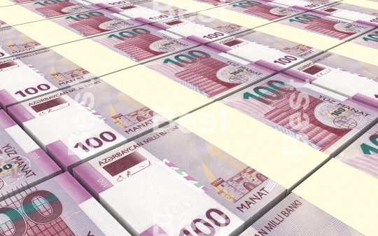 Azerbaijan manat bills stacked background