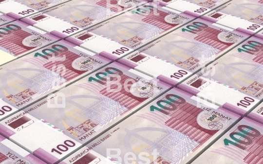 Azerbaijan manat bills stacked background