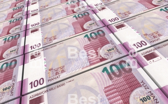 Azerbaijan manat bills stacked background