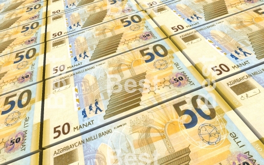 Azerbaijan manat bills stacked background