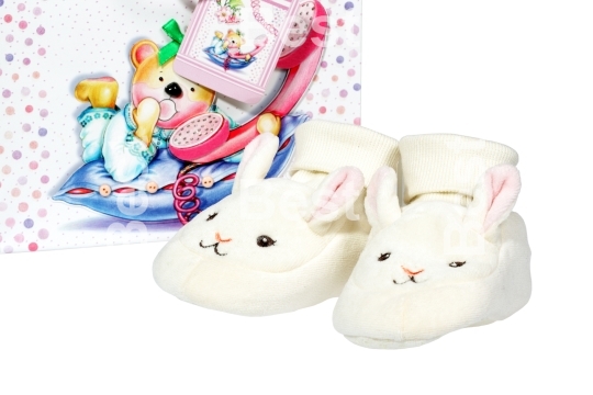 Baby shoes with gift bag