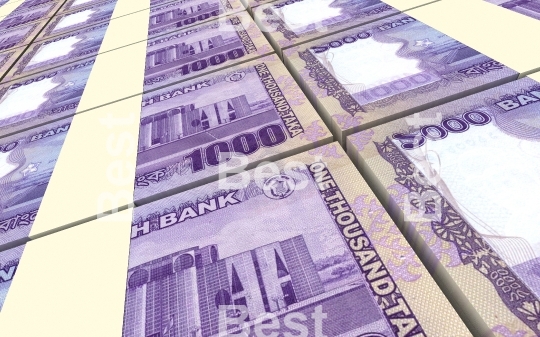 Bangladeshi taka bills stacks background