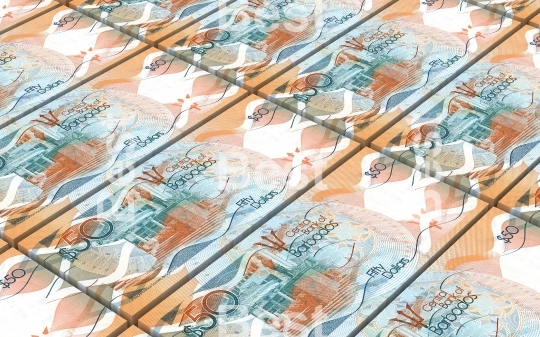 Barbadian dollar bills stacks background