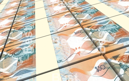 Barbadian dollar bills stacks background