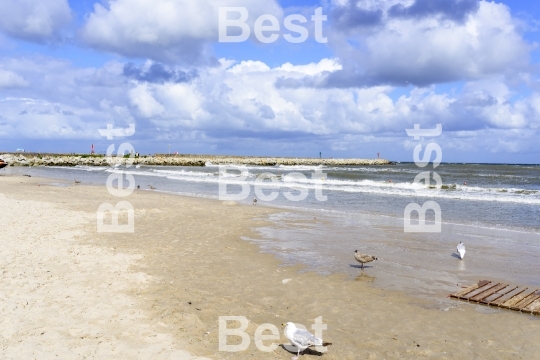 Beach on a stormy day