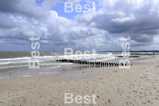 Beach on a stormy day