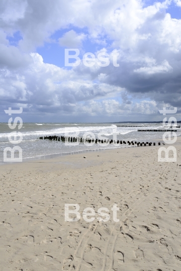 Beach on a stormy day