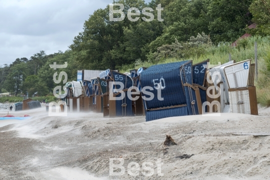 Beach on a stormy day