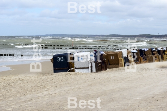 Beach on a stormy day