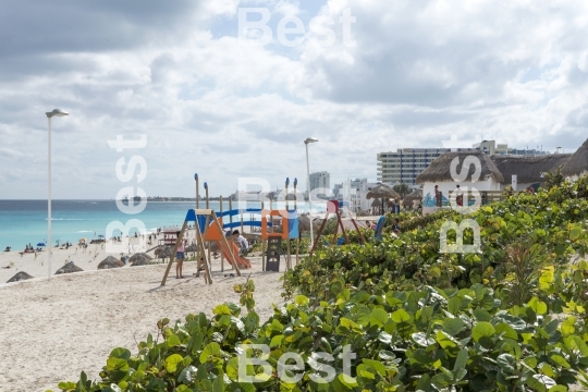 Beautiful Playa Delfines beach in Cancun