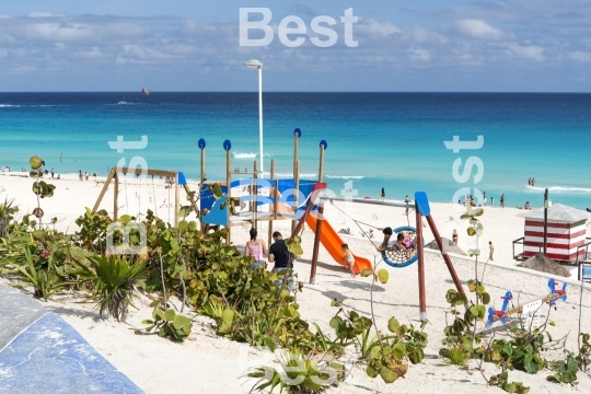 Beautiful Playa Delfines beach in Cancun