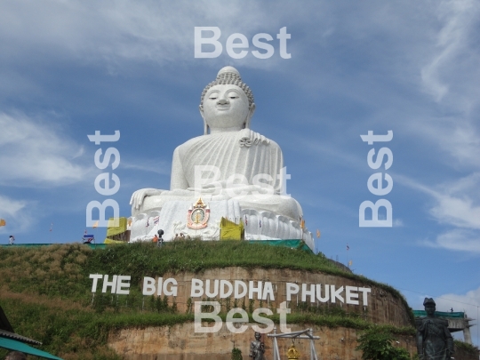 Big white marble Buddha statue