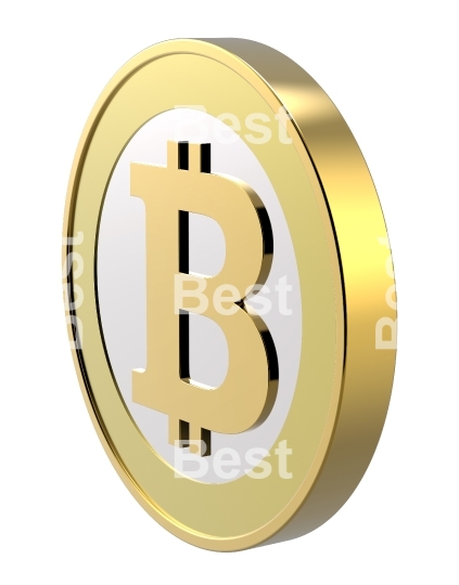 Bitcoin isolated on white. 