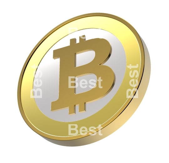 Bitcoin isolated on white. 