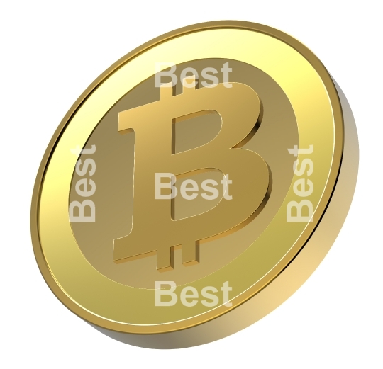 Bitcoin isolated on white. 