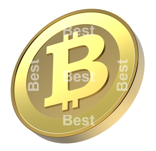 Bitcoin isolated on white. 