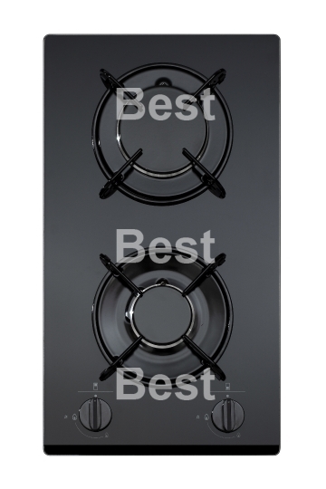 Black glass gas hob