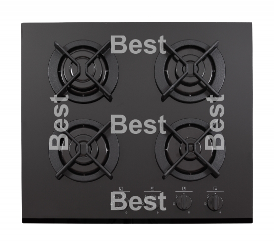 Black glass gas hob