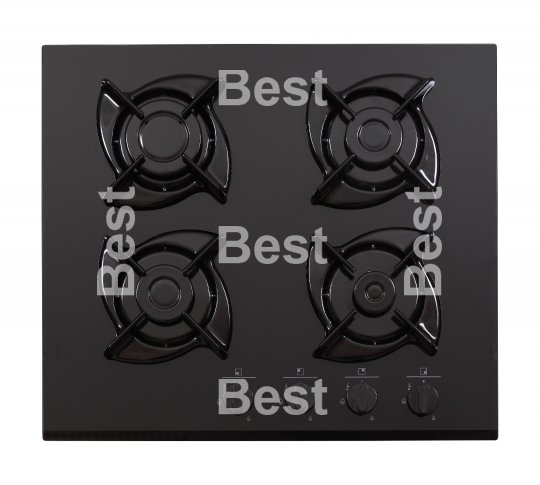 Black glass gas hob