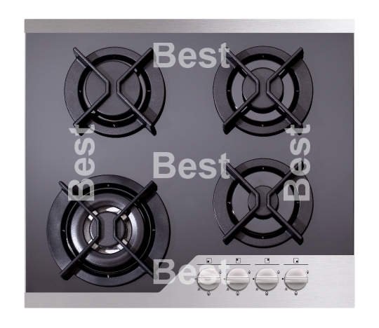 Black glass gas hob