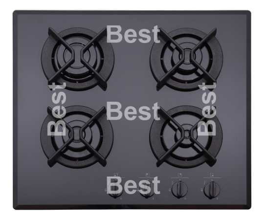 Black glass gas hob