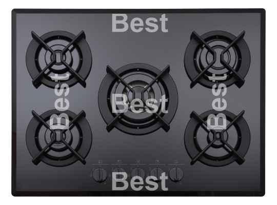 Black glass gas hob