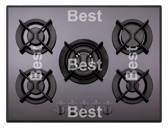 Black glass gas hob