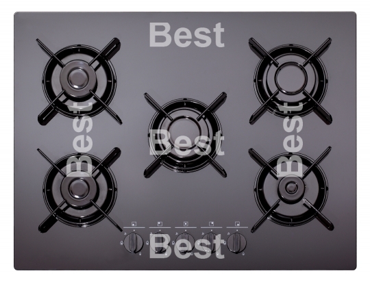 Black glass gas hob