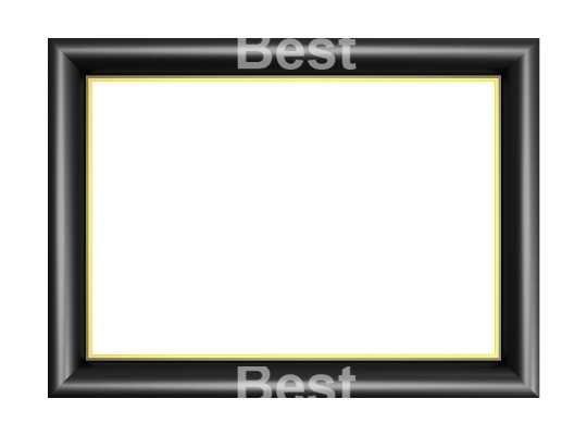 Black picture frame isolated on white background