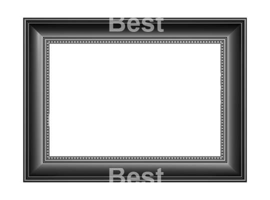 Black picture frame isolated on white background